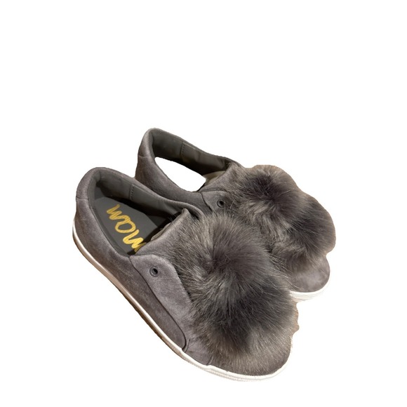 Sam‎ Edelman Gray Pom Pom Leya Slip On Suede Sneakers Size 7m New - Picture 6 of 8